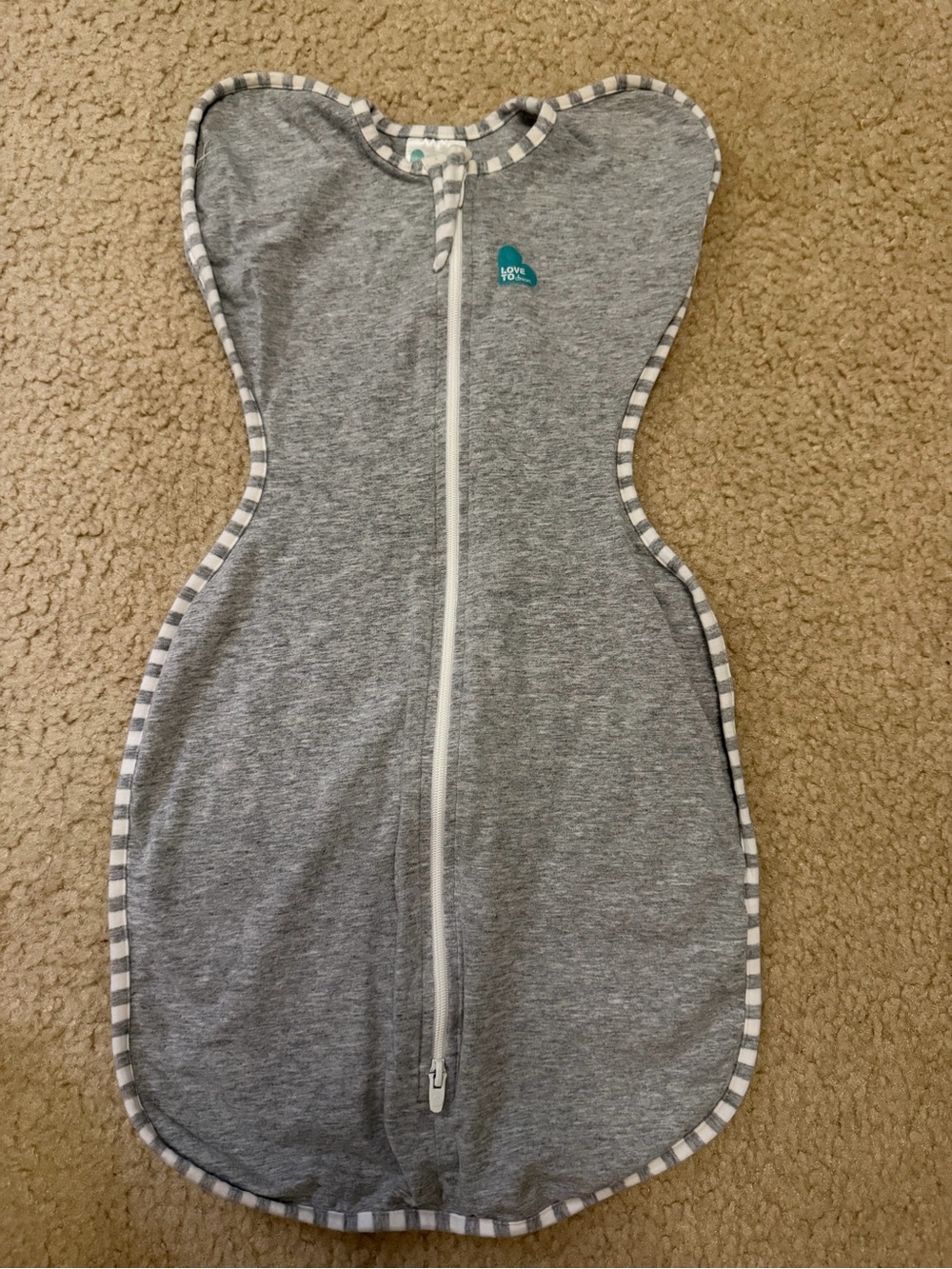 Love to dream Grey Zippered Swaddle size small